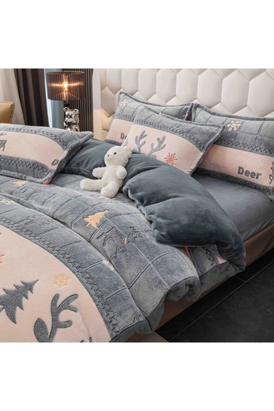 CHIRASO CHIRASO, COCOLINO Linen, ELASTIC Fitted Sheet compatible 140, 160 and 180x200 Duvet Cover 2 Sides Pillowcase