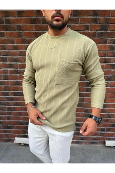 Combineman35 Ανδρικό φούτερ με κάθετες ρίγες από ύφασμα Ottoman με λεπτομέρεια τσέπης