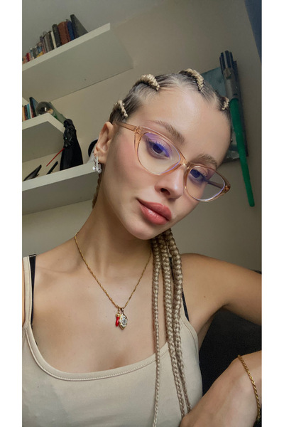 LOOKUP Blue Light Protective Glasses Optically Compatible Lenses Replaceable with Cleaning Cloth and Case as a Gift