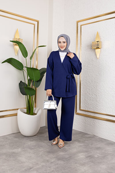 ensade Lace Detailed Kimono Wide Leg Pants Set