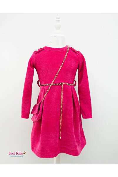 Nobrand Elegant Velvet Dress with Bag, Ages 4-14