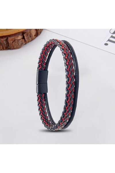 FM Red Color Multi Leather Bracelet 31833B5D5