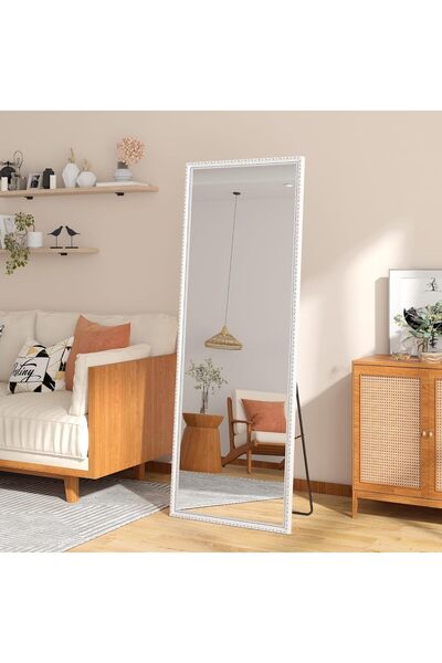 Crestj Full-Length Mirror 1.6m x 50cm, Wall and Floor Mirror, Aluminum Frame in Burly Wood