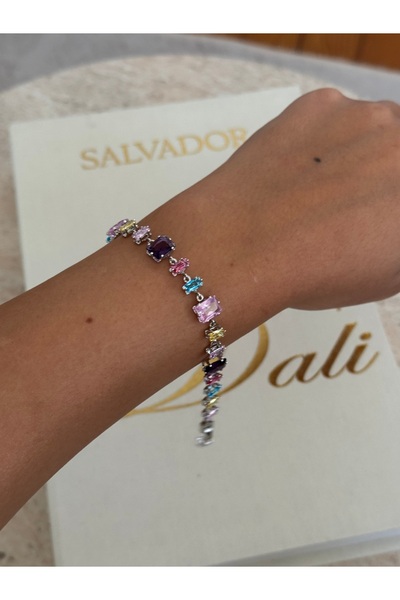LUXSTONE Vip Colorful Stone Silver Bracelet