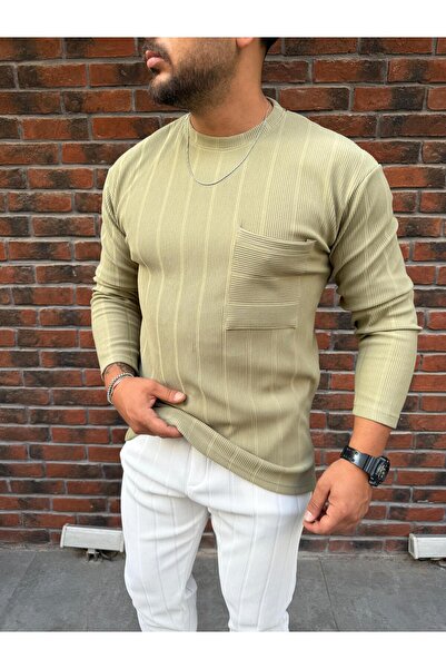 Combineman35 Ανδρικό φούτερ με κάθετες ρίγες από ύφασμα Ottoman με λεπτομέρεια τσέπης