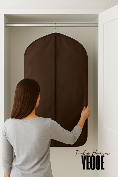 YEGGE 10 Pieces Brown Suit Cover, Clothing, Garment Protection Carrying Cover, Gamboç, Garment Bag