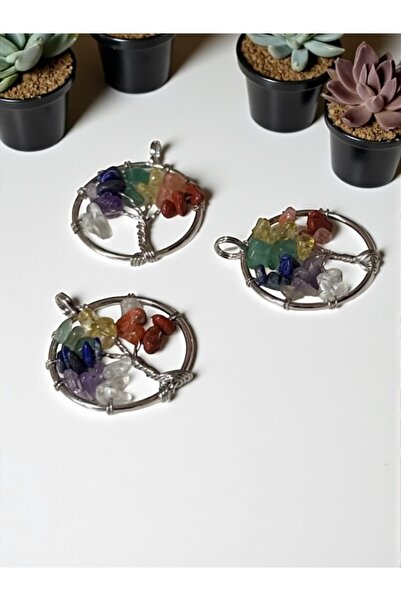 The Magıc of Healıng Doğal Taş 7 Çakra Kolye Ucu