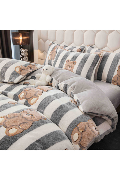 CHIRASO CHIRASO, COCOLINO Linen, ELASTIC Fitted Sheet compatible 140, 160 and 180x200 Duvet Cover 2 Sides Pillowcase