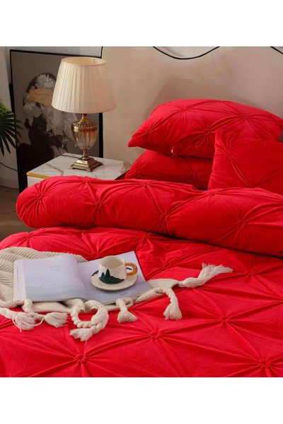 CHIRASO Velvet Pleated Linen, ELASTIC Sheet maximum 180x200cm, Duvet Cover 200x230, 2 Pillowcases