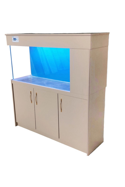 Kanki Pet Akvaryum 135 Cm Yandan sumplı Cappuccino MDF Mobilyalı kumandalı Le...