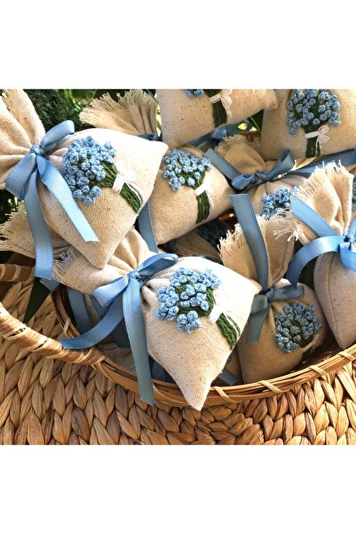 Home 20 Adet Fiyatıdır .El Emeği Doğal lavanta iç dolgulu Mavi renk Nakışlı K...