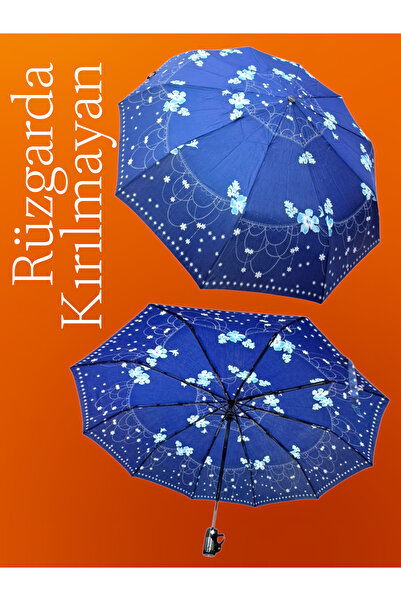Rainwalker 10 Telli Lüx Full Otomatik Rüzgarda Kırılmayan Fiber Gövde Şemsiye