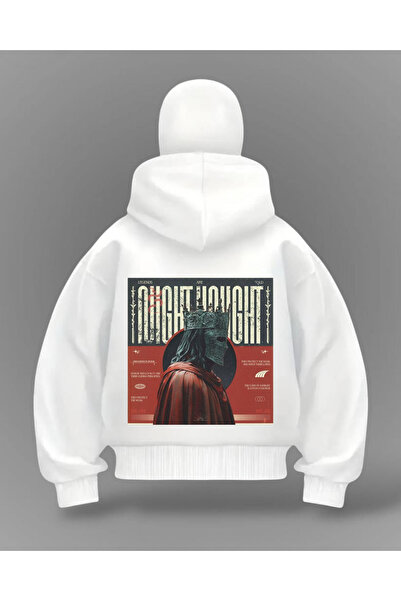 Gofeel Cardigan supradimensionat cu glugă, cu imprimeu White King Champions ș...