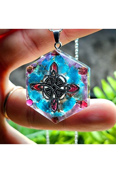 Singincraft Kuzey Yıldızı - Triquetra Orgonit Kolye - Paslanmaz Çelik Zincir (EL YAPIMI TASARIM ÜRÜNLER)