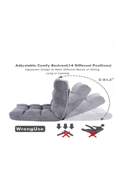 Cady One Multi-colored camping and hiking floor chair with velvet-quality sponge and adjustable back