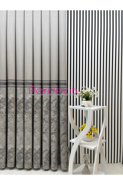 PERDECITY Dream Anthracite Gray Panel Backdrop Curtain 1X3 Tightly Pleated Suitable for All Rooms [Single Panel]