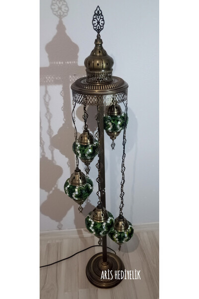 Zem El Yapımı Otantik Mozaik Lambader 5 Li