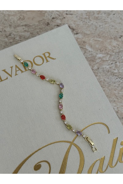 LUXSTONE Vip Brand Colorful Stone Gold Bracelet