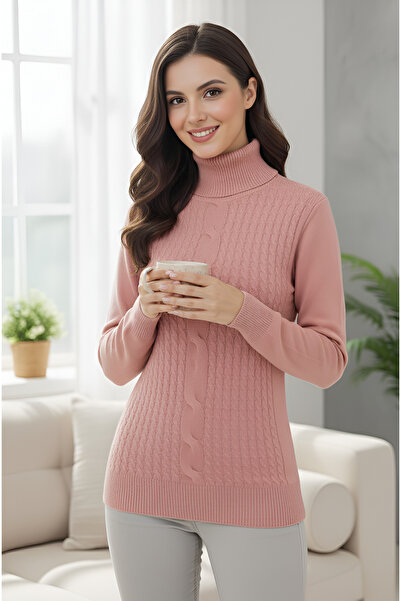 meday Clothing Kardelen Serisi Likralı Balıkçı Yaka Triko Kazak