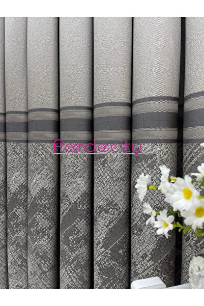 PERDECITY Dream Anthracite Gray Panel Backdrop Curtain 1X3 Tightly Pleated Suitable for All Rooms [Single Panel]