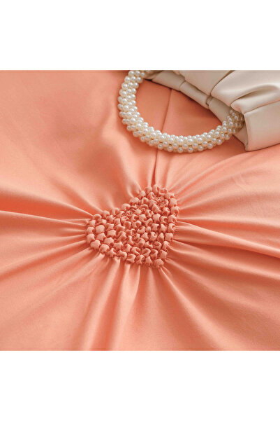 JOJO HOME Bed Sheets, 6 Pieces, Embroidered Hearts, Finet Premium, Peach