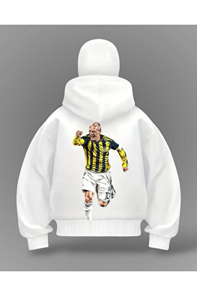 Gofeel Beyaz Alex Souuzza Baskılı Kar Maskeli Oversize Sweatshirt Hırka