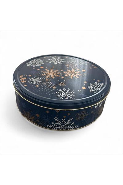 The Byzia Christmas Patterned Cookie Box - Metal Storage Box - Christmas Box
