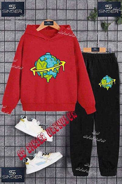 SS SİNSER Set de trening cu hanorac imprimat "WORLD FLOWING PAINT" pentru cop...