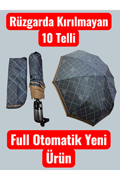 Rainwalker 10 Telli Lüx Full Otomatik Rüzgarda Kırılmayan Fiber Gövde Şemsiye