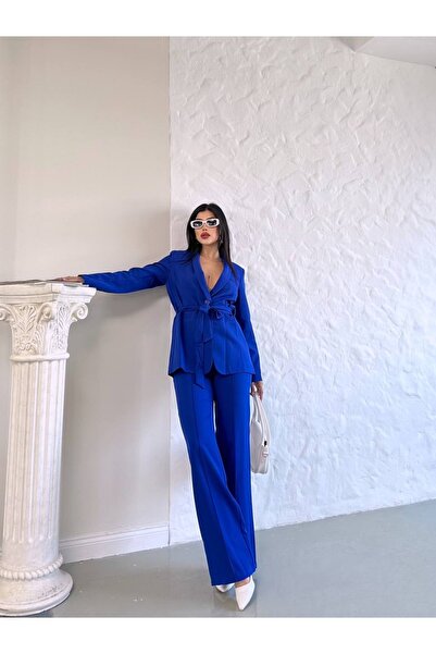 Ekim Store Belted Tie-Up Jacket Pants Blazer Set