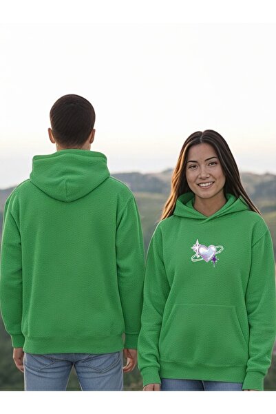 ArtYus Inimă metalică colorată cu imprimeu cu glugă Swea tricou