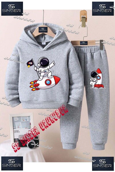 SS SİNSER Set de trening cu hanorac imprimat pentru copii, unisex, cu textul ...