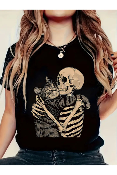 İSMTEXS Tricou unisex cu mânecă scurtă, cu decolteu în formă de O, cu imprime...