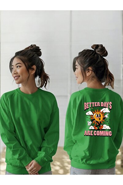 ArtYus سويت شيرت للجنسين بأكمام طويلة مطبوع عليه Better Days Coming وياقة على...