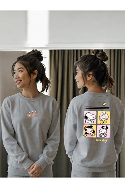 ArtYus Унисекс дълъг ръкав Snoopy трансфер печат велосипедна яка суитшърт