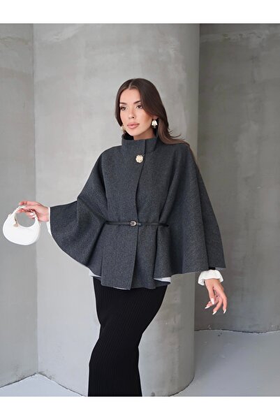 AÈC PRIVÈ Poncho cu nasturi Bella Gold de calitate premium pentru femei, sezo...