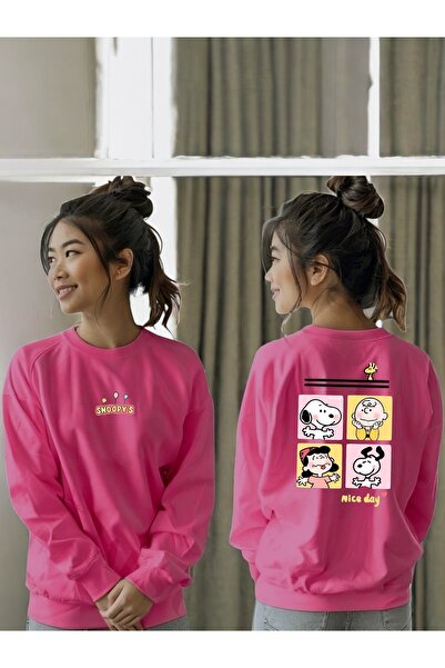 ArtYus Φούτερ Unisex με μακρύ μανίκι Snoopy Transfer με τύπωμα με λαιμόκοψη π...