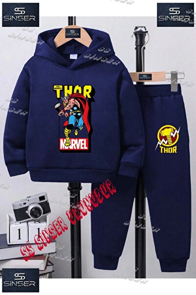 SS SİNSER Set de trening cu hanorac imprimat pentru copii, unisex, cu textul ...