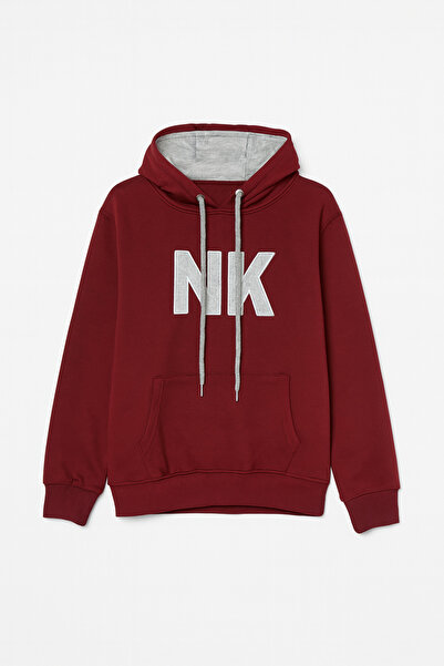 FATELLA Hanorac sport cu glugă pentru copii, unisex, cu detaliu text NK