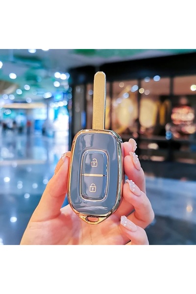OEM Husă cheie gri pentru mașini Renault cu 2 butoane