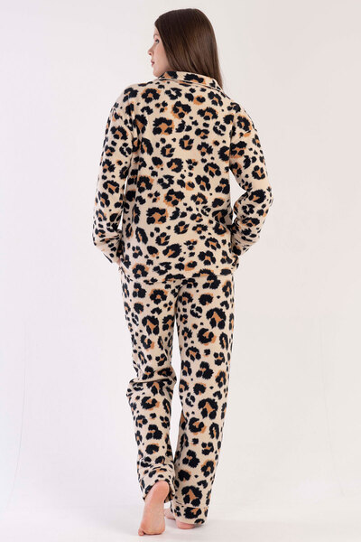 VİENETTA Kadın Polar Tamamı Düğmeli Uzun Kol Pijama Takım , 303169