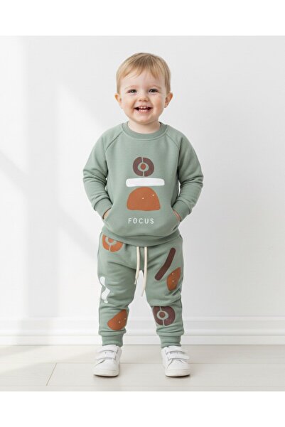 Egelite سويت شيرت مطبوع عليه Focus Seasonal للأطفال الرضع مع قميص سفلي 6-9-12...