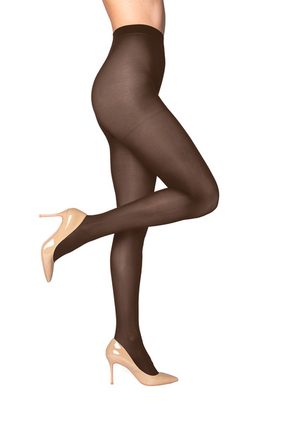 PETRA-ELISA Delia 50 Den Microfiber Tights, Chocolate, XL