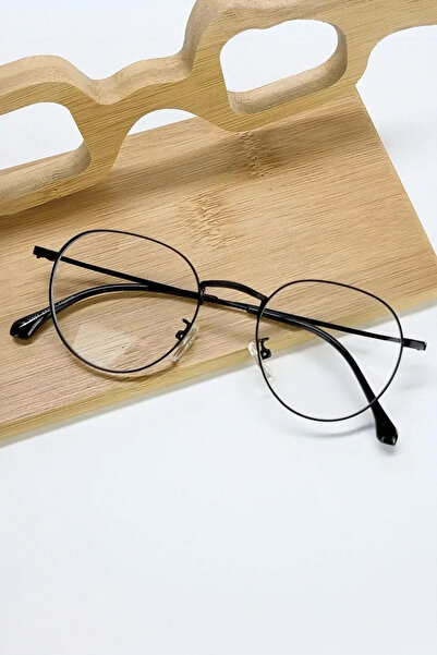 BAPPİR Round Model Metal Frame Optically Compatible Blue Block Glasses Unisex