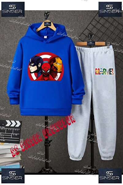 SS SİNSER Set de trening cu hanorac imprimat pentru copii, unisex, cu imprime...