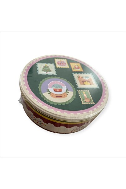The Byzia Christmas Patterned Cookie Box - Metal Storage Box - Christmas Box
