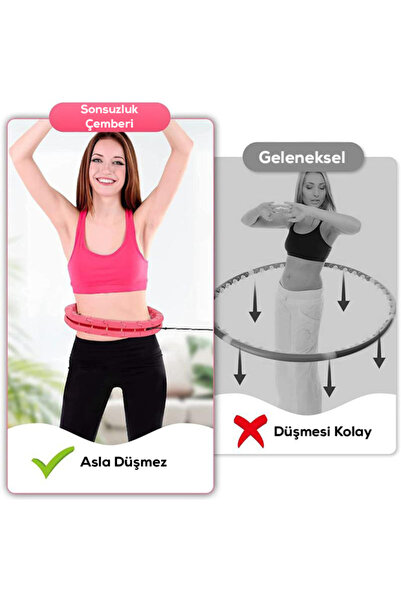 ELAMOUR HulaHoop Bel Bölgesi Ayarlanabilir Akıllı Bel İnceltme Egzersiz Çemberi