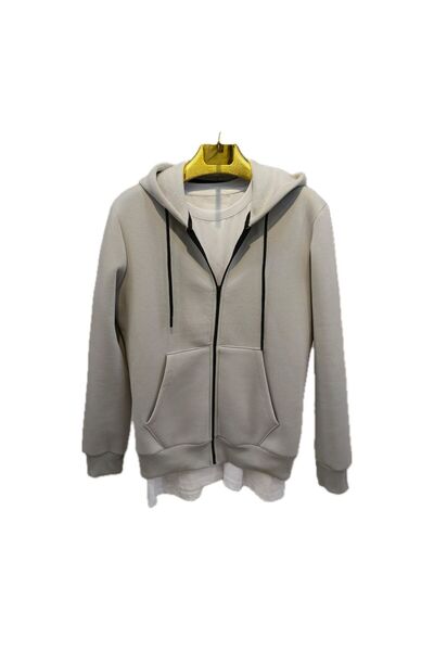 Bella Bloom Boutique European Mold Premium Fabric 3 Thread Hooded Zippered Double Pocket Cardigan