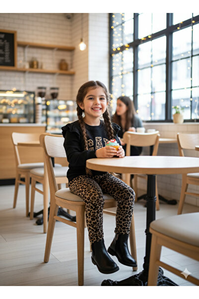 Selvira Set pentru fete – Top imprimat și pantaloni cu imprimeu leopard, 4/8 ani