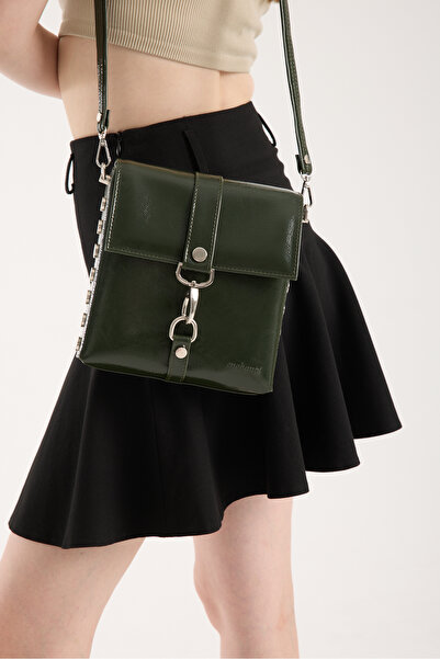 Enchante Yeşil Kırışık Rugan Kadın Çanta